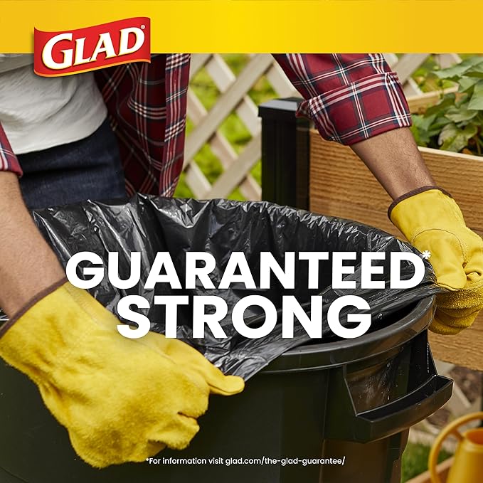 Glad Large 30 Gallon Trash Bags Unscented Heavy Duty Garbage Bags Forceflex with Drawstring 30 Count (Packaging May Vary)