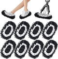 8 Pcs Mop Slippers Shoes Cover Soft Washable Reusable Covers Microfiber Dust Mops Socks for Women Men Foot Hair Cleaners Sweeping Tool House Office Bathroom Kitchen Slipper Cover