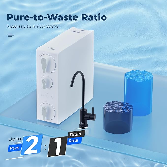 iSpring RO500-ORB Reverse Osmosis System NSF 58 Certified 500 GPD Under Sink RO System Tankless Reverse Osmosis Water Filter 2:1 Pure to Drain Ratio White Oil Rubbed Black Faucet