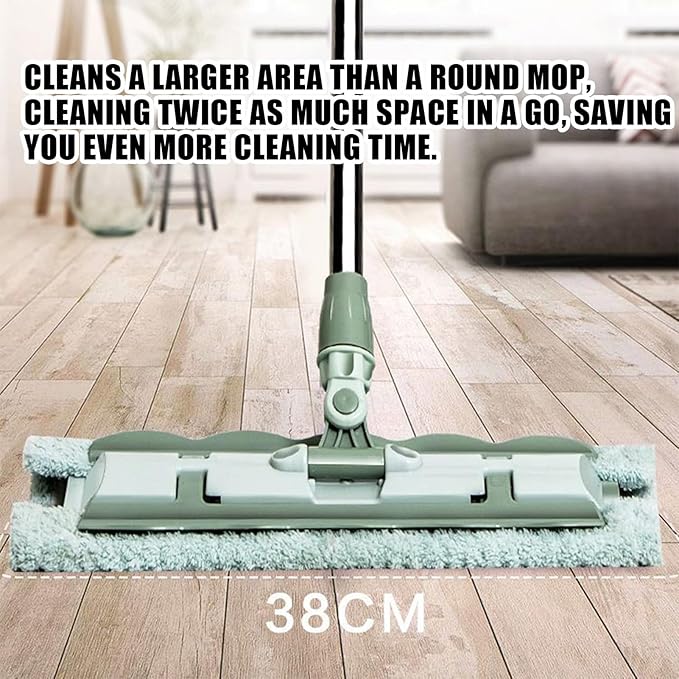 Flat Mops Floor Cleaning - Rotating Flat Head Mop with Telescopic Handle Reusable Pads for Quick Cleaning and Daily Maintenance in Home Kitchen Apartment Tile 14.96in.
