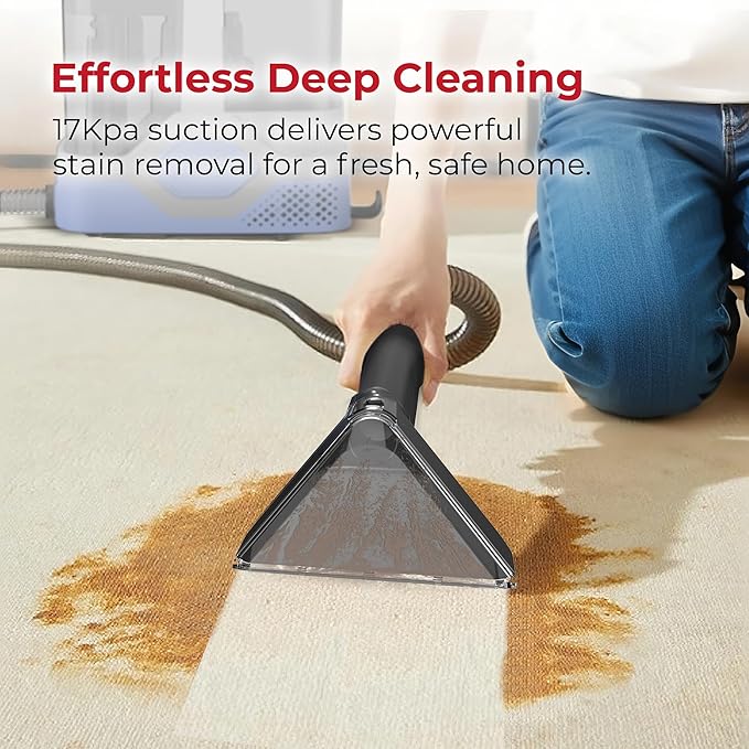 Rosewill Multi-Purpose Portable Carpet and Upholstery Cleaner with 74.4 oz Large Water Tank Self Cleaning Powerful Suction 17 KPa Spot Cleaner 600W Motor 4 Tools for Pets Car Couch and Stairs