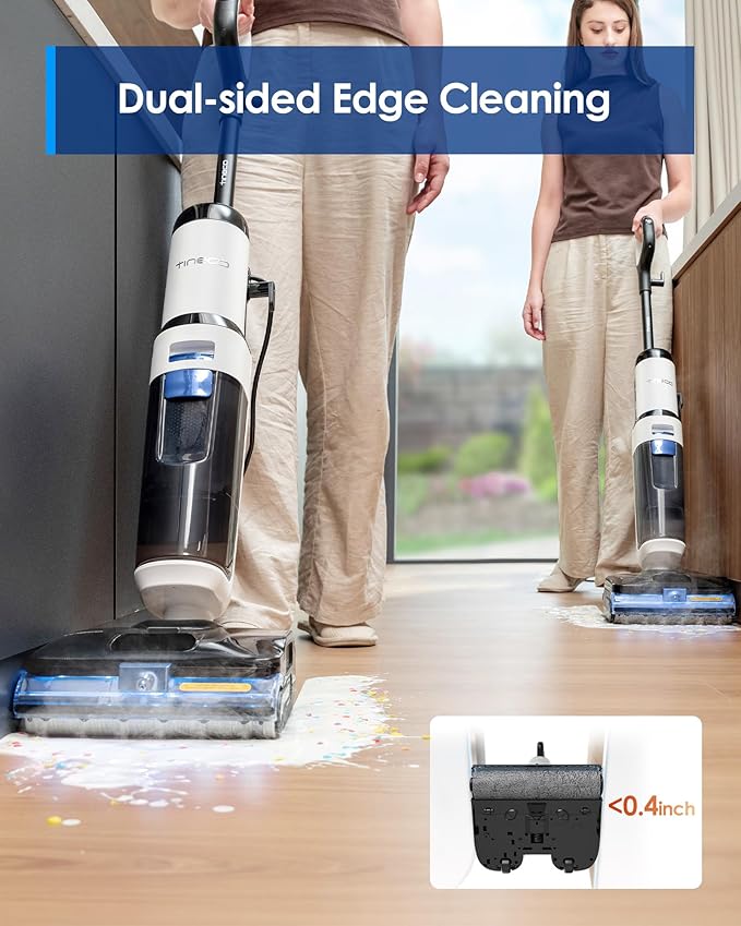 Tineco Corded 3-in-1 Wet Dry Vacuum Mop with Steam Function FLOOR ONE S6 Stretch Steam Tineco BoostSteam 320℉ High-temp Steam Cleaning 180° Lay-Flat Anti-Tangle Design One-Touch Self-Cleaning