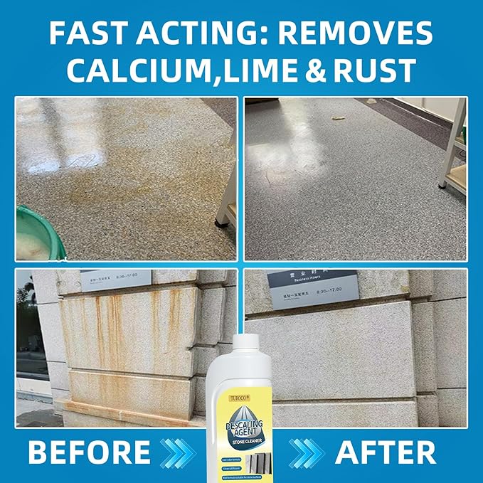 500ml Heavy-Duty Marble &amp Granite Cleaner –Yellowing &amp Limescale Remover for Tile Concrete &amp Natural Stone – Restores Shine for Bathroom Kitchen Patio &amp Outdoor Stone Surfaces