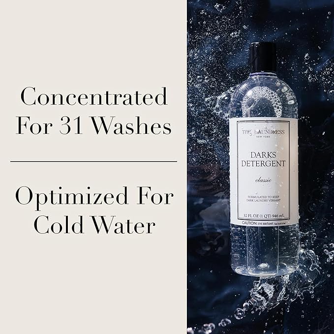 The Laundress Darks Detergent Concentrated Laundry Detergent Liquid For Rich Vibrant Colors Tough on Stains Classic Scent 32 oz.