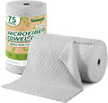 Microfiber Cleaning Cloths Roll 75 Pack Tear Away Microfiber Towels Roll 12 x 13 Lint Free Rags Reusable Cleaning Cloths Washable Scratch FreeUltra Absorbent Dish Rags(Grey Ripple)