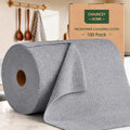 Microfiber Cleaning Cloth Roll - 100 Pack Tear Away Microfiber Paper Towels Reusable Washable Scratch-Free Kitchen Towels for Car Home Kitchen Glass Dishes(Cloud Gray)