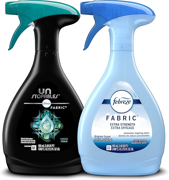 Febreze Fabric Refresher Odor Eliminator Extra Strength + Unstopables Fresh Scent 2 Count
