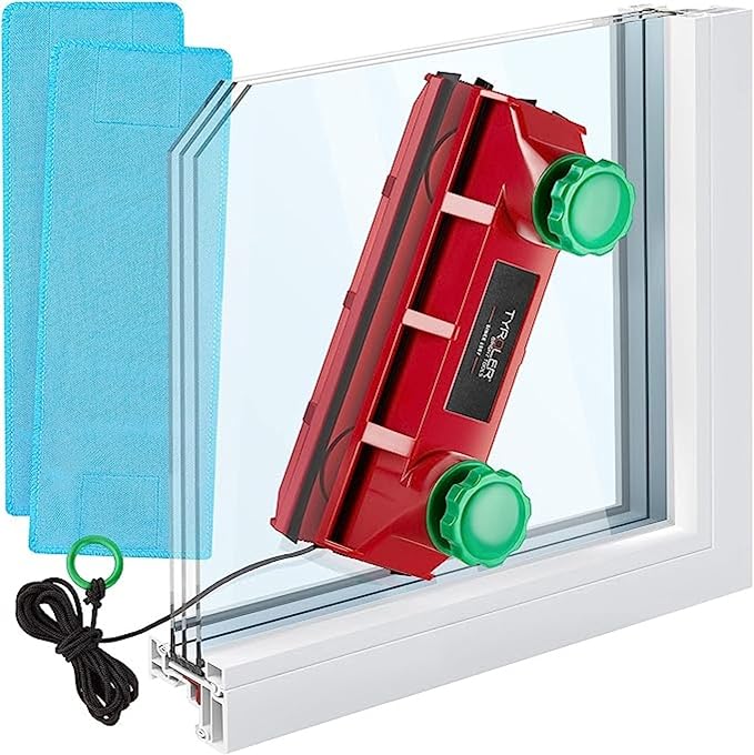 Tyroler Magnetic Window Cleaner Tool | The Glider D4 Double-Sided Window Cleaner Tool Fits Windows 0.1-1.6 Thick | Magnet Window Cleaner | Magnetic Glass Cleaner | limpiador de ventanas magnetico