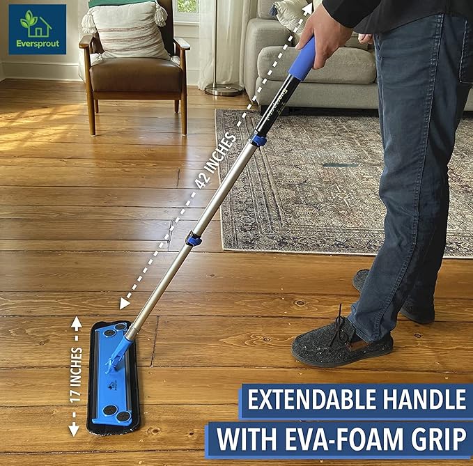 EVERSPROUT Never-Streak Ninja Floor Cleaning Mop Head 4 Reusable Washable Replacement Mop Pads Cleaning Pad Attachment Only No Pole 360 Full Rotation Microfiber Mop Pad Replacement Pads for Mops