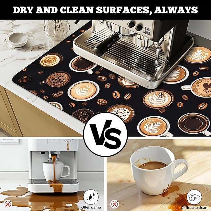 Dish Drying Mat Large Coffee Mat Absorbent Drying Mat for Kitchen Counter Coffee Bar Accessories 32x 17 (5 32Lx17W)