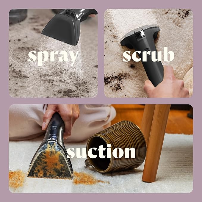 Bissell Little Green Mini Portable Carpet and Upholstery Deep Cleaner Car/Auto Detailer with HydroRinse Self-Cleaning Tool and 4 Tough Stain Tool Limited Edition Color Dusk Pink 4075L