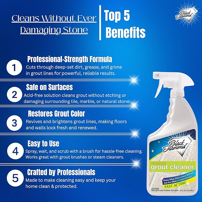 ULTIMATE GROUT CLEANER: Best Cleaner for TileCeramicPorcelain Marble Acid-free Safe Deep Cleaner &amp Stain Remover for Even the Dirtiest Grout. (4-Gallons)
