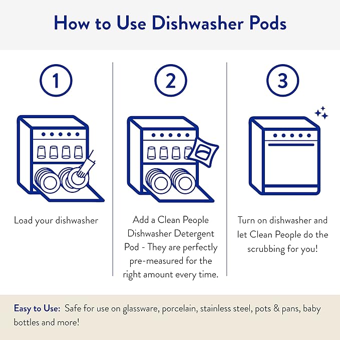 The Clean People Dishwasher Detergent Pods | Cuts Grease and Rinses Sparkling Clean | Residue-Free | Lavender 120 Pack