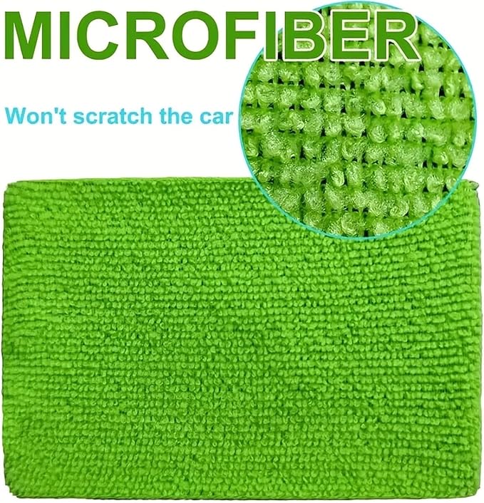 Hicaly Windshield Cleaner Hicaly Car Window Cleaner Windshield Cleaner Tool – for Streak-Free Windows with 4 Washable and Reusable Microfiber Pads (2PCS-Mix)