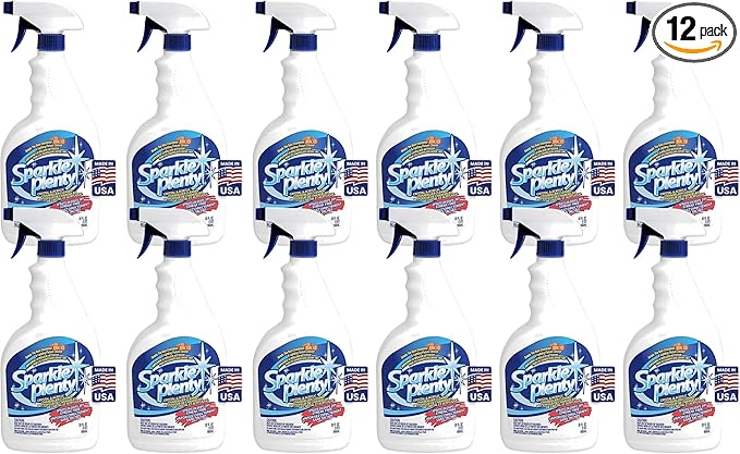 Sparkle Plenty Chandelier Cleaner Spray – Drip Dry Glass &amp Crystal Solution for Figurines Collectibles &amp Décor 32 fl oz Pack of 12