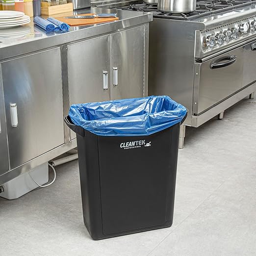 Restaurantware Recycling Trash Bags 250 Count 20-30 Gallon Heavy-Duty Plastic Trash Liners Tear-Resistant Blue Waste Disposal Bags Leak-Proof Star Seal Bottom Bags for Commercial Kitchens