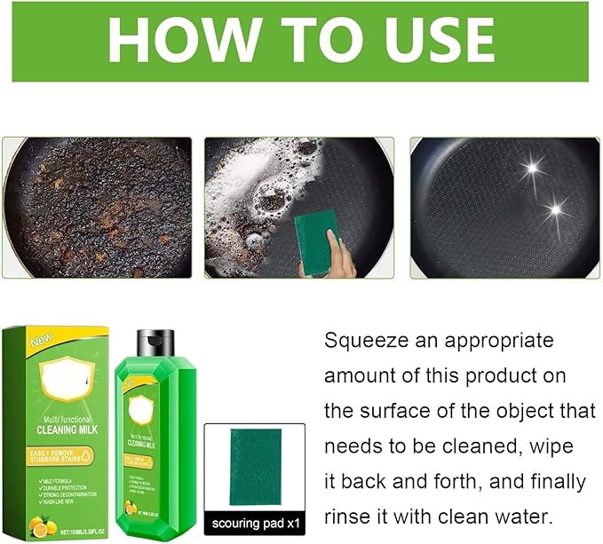 Multi-Purpose Kitchen Cleaner Gel - Removes Grease Grime &amp Water Stains - Safe For Cookware Stoves Floors &amp More(3PCS)