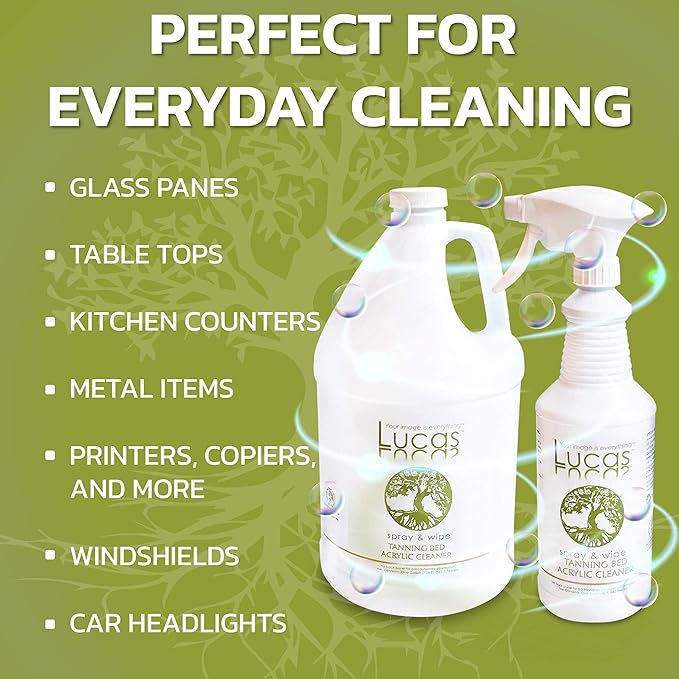 Lucasol Lucas Acrylic and Plastic All Purpose Cleaner Spray 32 FL oz + 1 Gallon Refill Size - Bundle