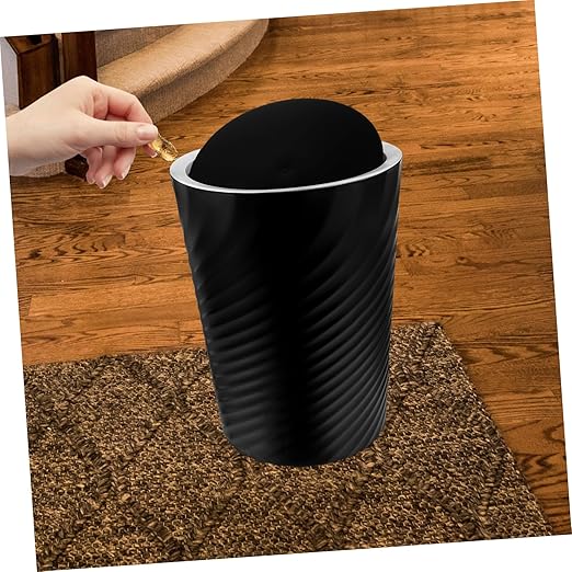 Small Bathroom Trash Can with Lid Large Capacity Plastic Wastebasket for Bedroom and Office Convenient Garbage Bin for Home Use