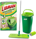 Libman Rinse 'n Wring Mop and Bucket System Microfiber Dry Wet Mop for Floor Cleaning Hardwood Laminate Tile Cleaner Dual Chamber Bucket Design 2 Total Refill Replacement Head Pads