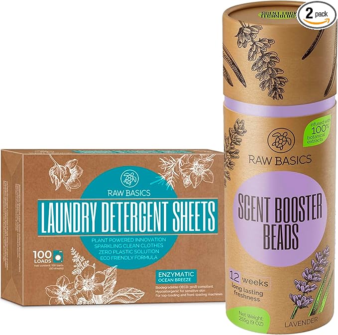 Scent Boosters for Washer Lavender Aroma and Laundry Detergent Sheets Ocean Breeze Scent