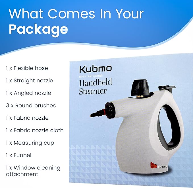 Handheld Multi-Surface Pressurized Steam Cleaner with 11 pcs Accessories 15.2oz Tank Multi-Purpose Steamer for Home Use Natural Steamer for Cleaning Tile Floor Bathroom Window Upholstery Grease