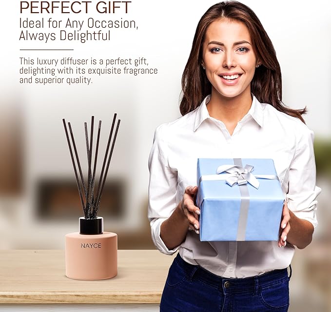 Nayce Luxury Reed Diffuser - Chianti Oud Orchard - Aromatherapy Essential Oil Diffuser Sticks - Hand-Poured in USA - Reed Diffusers for Home Bathroom Bedroom Office Decor Housewarming Gifts