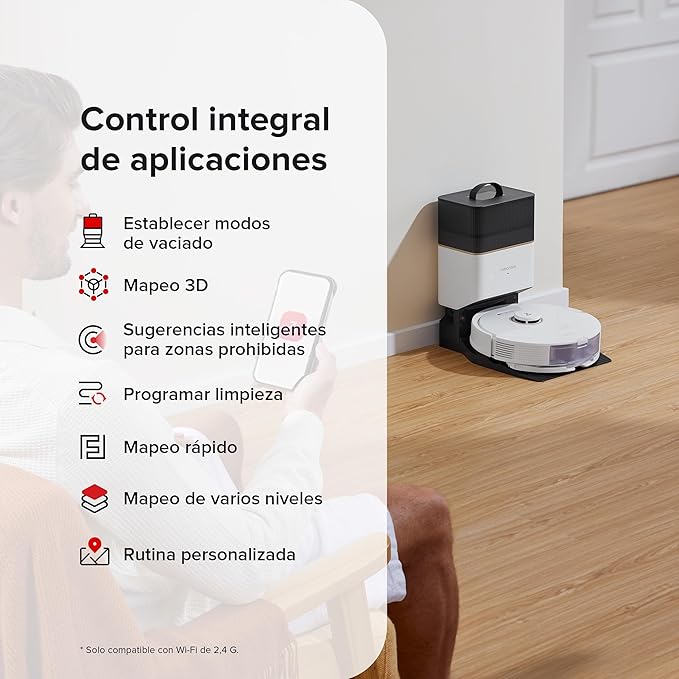 roborock Q8 Max+ Robot Vacuum Cleaner with Suction Station DuoRoller Brush 5500Pa Suction Power 2.5 L Dust Bag 350 ml Water Tank Mop Robot PreciSense LiDAR Navigation (White)