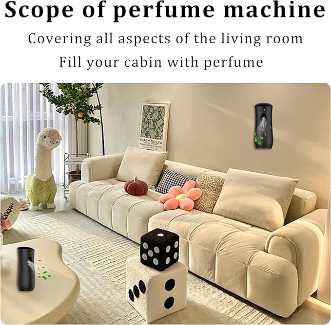Automatic Air Freshener Spray Dispenser (4-Pack) Free Standing or Wall Mounted Adjustable Aromatherapy Machines for Home Indoor Bathrooms Offices Hotels and Commercial Places (Black 001)