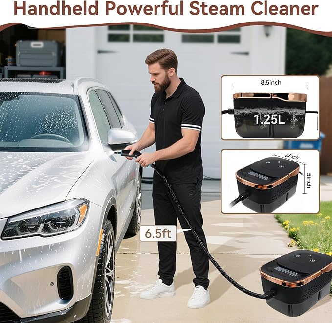 Handheld Steam Cleaner with 1.32 Quarts Tank &amp 15s fast Heat-Up 13 Attachments.Portable High Pressuer Hand Held Stemer for homeKitchen Bathroom Windows and Floors.Steamer for Cleaning