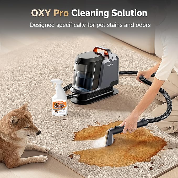uwant 18Kpa Carpet Cleaner Machine with 3 System Powerful Suction Upholstery Cleaner Machine for Pet Stains with Cleaning Tools&ampoxy Solution Set