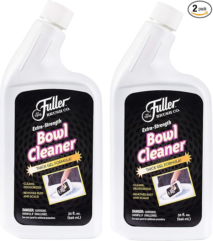 Fuller Brush Extra-Strength Toilet Bowl Cleaner Gel – Thick Clinging Formula Removes Rust Stains &amp Scale Bathroom Cleaner with Fresh Peppermint Scent (Pack of 2)