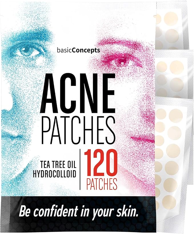 Charcoal Bags Odor Absorber (Large 4 Pack 200g each) and Acne Patches (120 Pack) with Tea Tree Oil Bundle