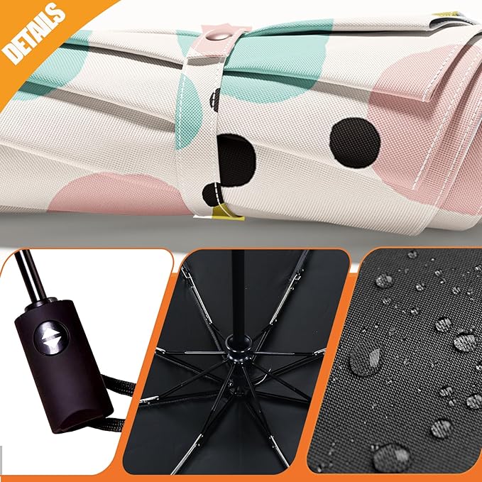 Small Compact Travel Automatic Folding Umbrella for Women Portable Lightweight Rain Wind UV Sun Shade