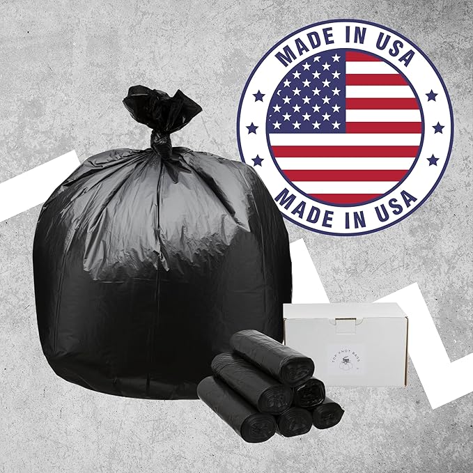 45 Gallon Garbage Trash Bag 40X48 Black 150 Count Can Liner Bulk 40 Gallon 41 Gallon 42 Gallon 44 Gallon Made in USA