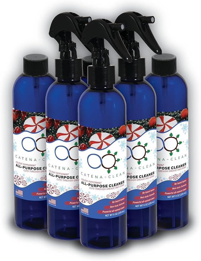 Natural Peppermint Bathroom Cleaner (6 Pack 8 fl. oz each 48 fl. oz total)– Refreshing Fast-Acting All-Purpose Spray for Toilet Shower &amp Sink – Descaler Limescale Grime &amp Soap Scum Re