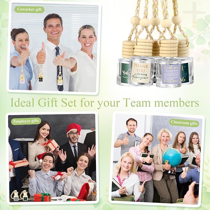 10 Pcs Employee Appreciation Gifts Bulk Empty Glass Car Air Freshener Hanging Diffuser Thank You Gifts for Employee Nurse Staff Dietician Social Worker Volunteer