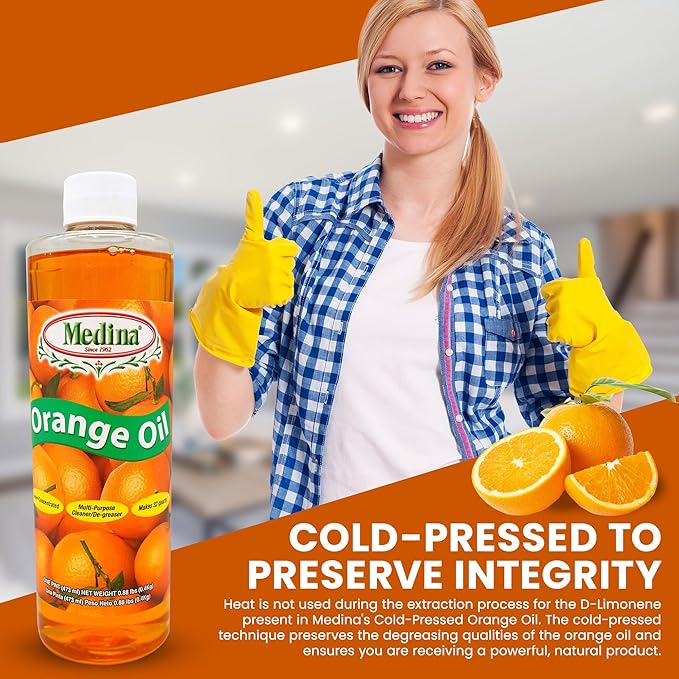 Medina Orange Oil Cleaner &amp Degreaser Concentrate - All Purpose Orange Oil Cleaner Cabinet Cleaner Degreaser Wood Degreaser for Kitchen Cabinets Ideal for Mopping Floors &amp Automotive - 32oz