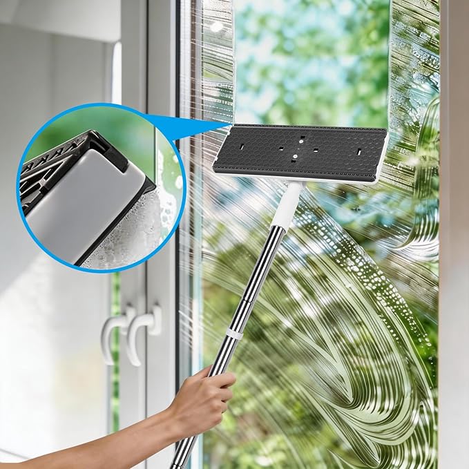 Mini Sweeper MopMasthome Reusable Clamp Mop with 50  Stainless Steel Handle1 Second InstallationCompatible with Swiffer PadsFlat Dust Mops for House Wall Windows Corners - 1 Sweeping Cloth