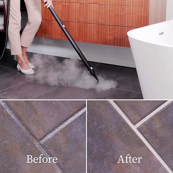Dupray Neat Steam Cleaner with 17-Piece Kit - Powerful Chemical-Free Cleaning for Floors Cars Tiles Upholstery Kitchen Bathroom Grout Carpets &amp More - Kills up to 99.9% of Bacteria &amp Vi