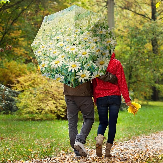 Small Compact Travel Automatic Folding Umbrella for Women Portable Lightweight Rain Wind UV Sun Shade