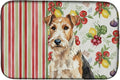 Caroline's Treasures Wire Fox Terrier Vegetables Dish Drying Mat Absorbent Dish Drying Mat Pad for Kitchen Counter Dish Drainer Mat for Countertop 14 x 21 Multicolor