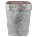 Wood Grain Trash Can Container 14L Large Square Thickened Upgrade Solid Wood Living Room Garbage Bin Decorative Wastebasket for Bedroom and Kitchen Use