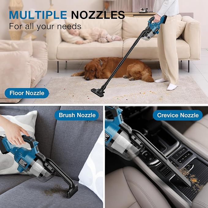 Cordless Vacuum Cleaner for Makita 18V LXT Battery Handheld Vacuum Cleaner for Home Car Hardwood Floor Carpet Portable Shop Vacuum with Washable HEPA Filter(Tool Only)