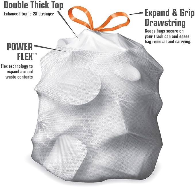 Member's Mark Power Flex Tall Kitchen Simple Fit Drawstring Bags (Original)