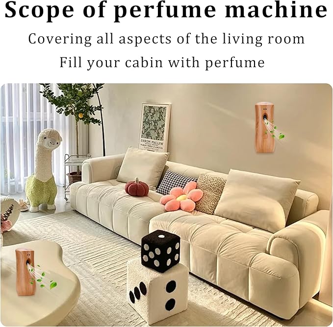 Automatic Air Freshener Spray Dispenser (4-Pack) Free Standing or Wall Mounted Adjustable Aromatherapy Machines for Home Indoor Bathrooms Offices Hotels and Commercial Places (Wood 001)
