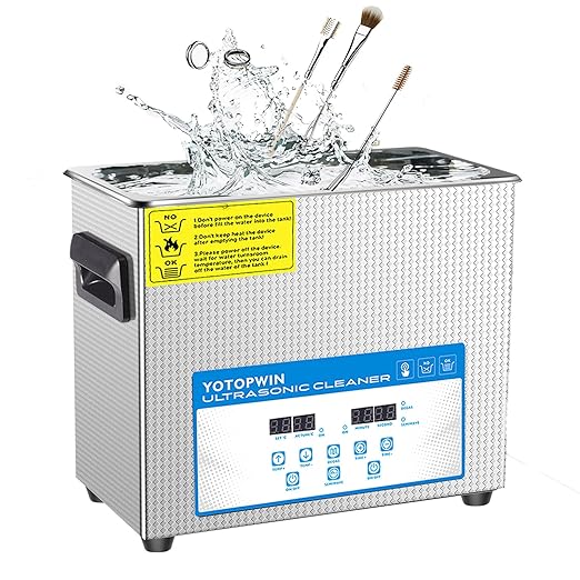 Digital Ultrasonic Cleaner with Timer&ampHeater Power 180W Ultrasonic Carburetor Cleaner Machine Ultrasonic Carb Cleaner for Repairing Tools Automotive Parts Cleaning Equipment (6.5L)
