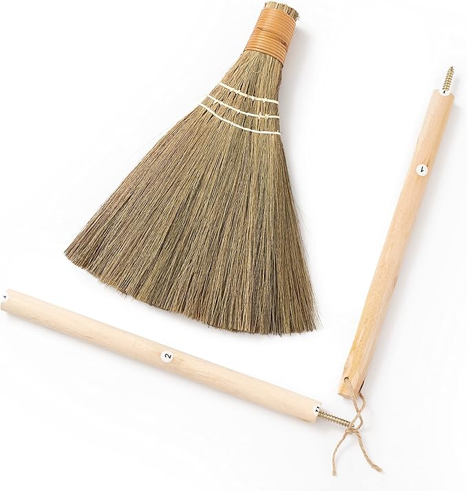 TTS Handmade Whisk Sweeping Broom - Vietnamese Straw Soft Broom for Indoor or Outdoor Sweeping - 9.45 Width 39.37 Length