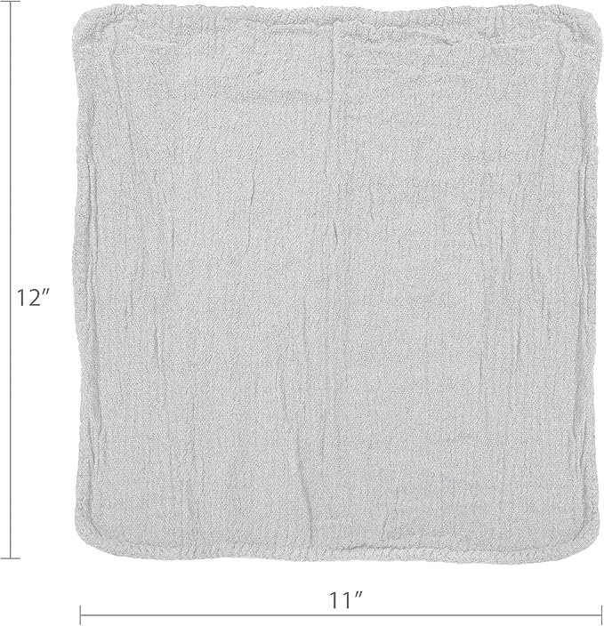 Detailer's Preference Absorbent Cotton Shop Towels Reusable Cleaning Rags for Auto Garage Home Kitchen Industrial Use Wipe Spills Grease Oil Grime Dirt &amp More 11x12 50-Pack White