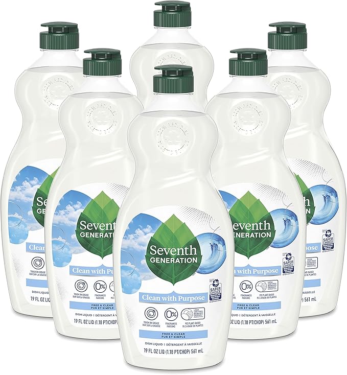 Seventh Generation Dish Soap Liquid Fragrance Free 19 oz. (Pack of 6 36 Count Total)